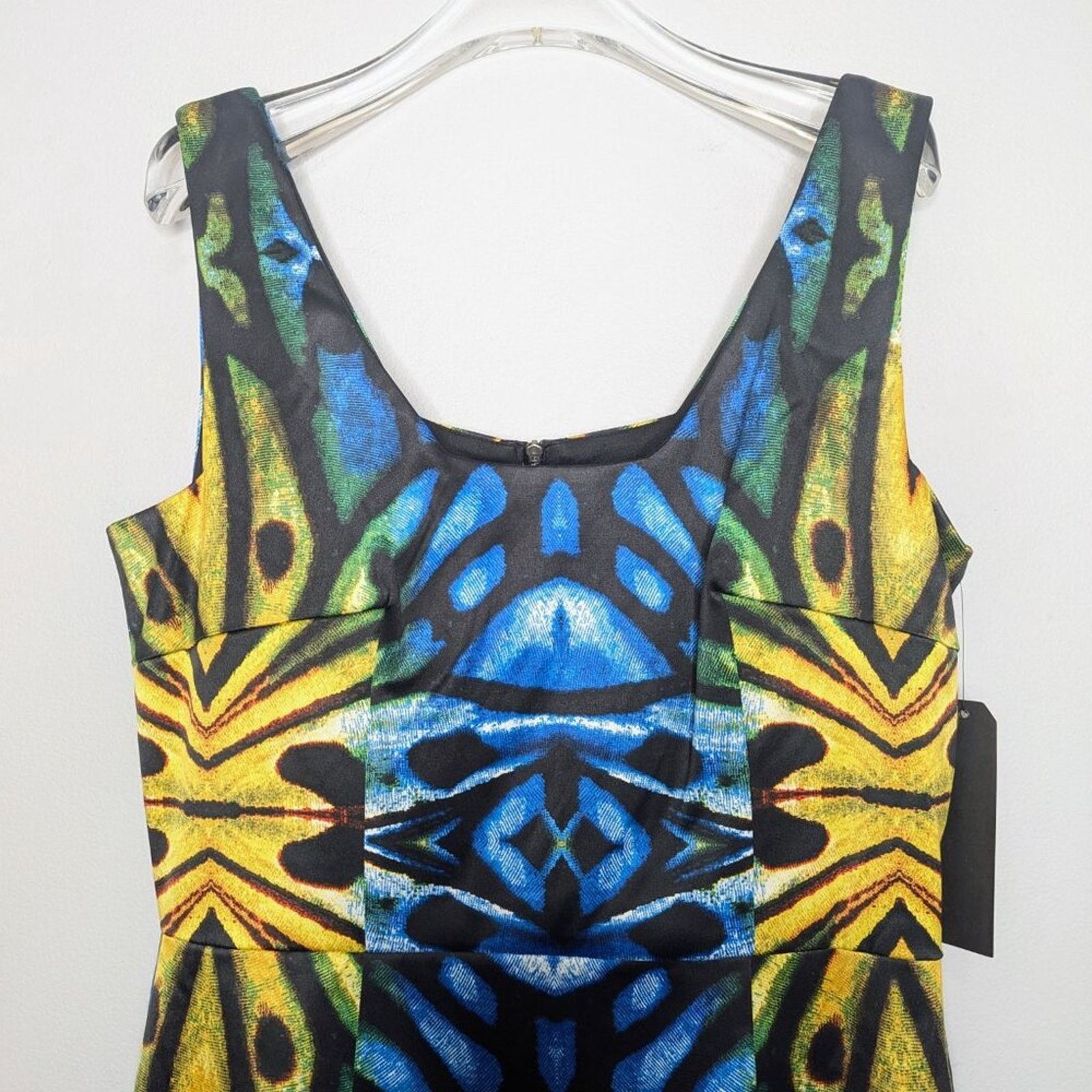 Miss Sixty Miss Sixty Vintage Y2K Blue Yellow Abstract Print Mini Dress Size XL / US 12-14 / IT 48-50 - 4 Thumbnail