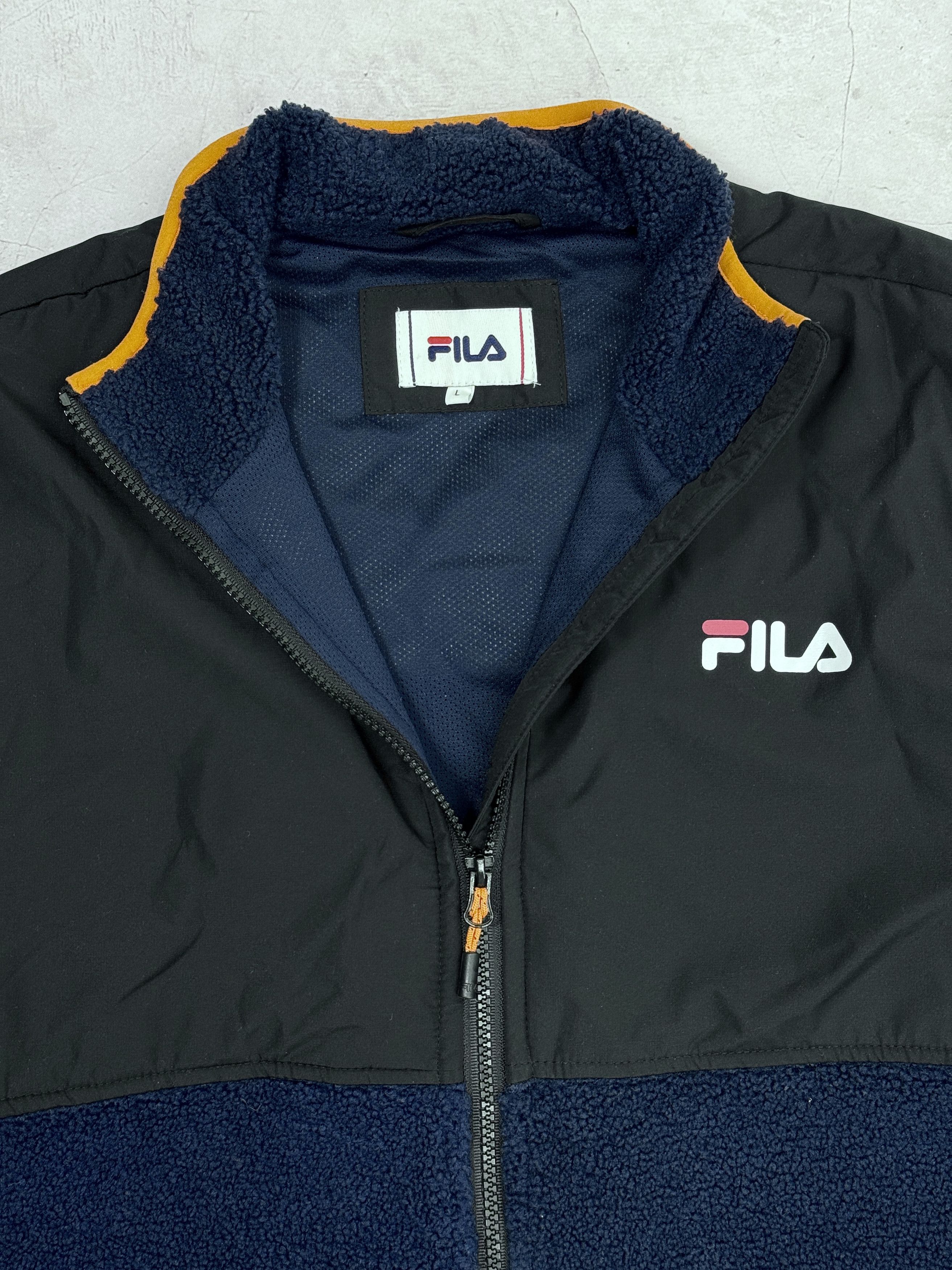 Designer × Fila Fila Fleece Jacket with Nylon Inserts Trims Size US M / EU 48-50 / 2 - 5 Thumbnail