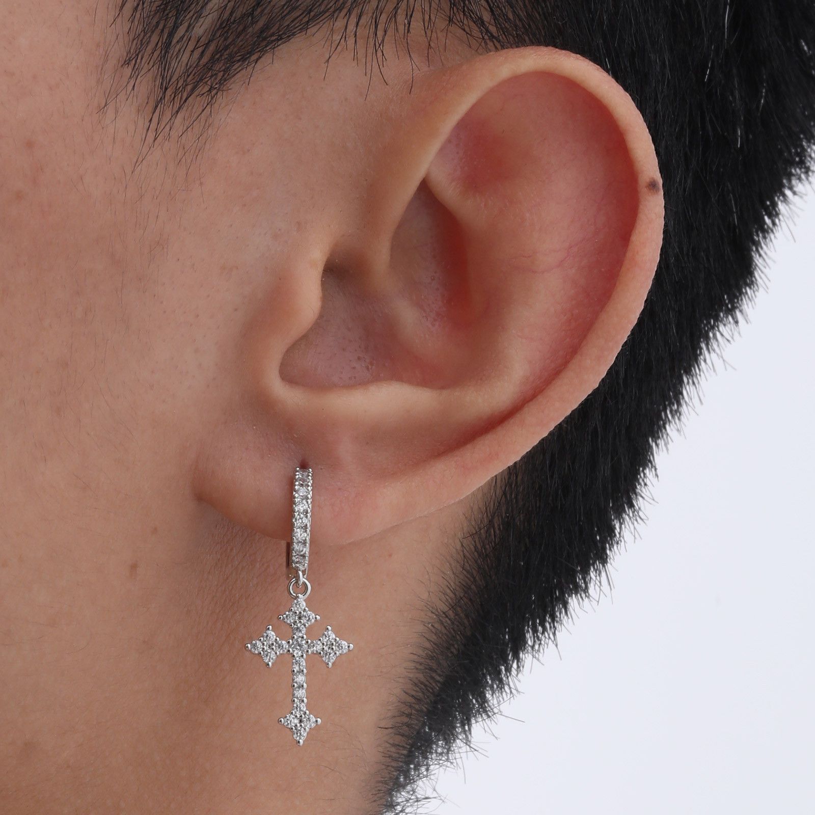 Jewelry × Sterling Silver Cross Future Earrings One Pairs Chrome Jewelry Size ONE SIZE - 1 Thumbnail