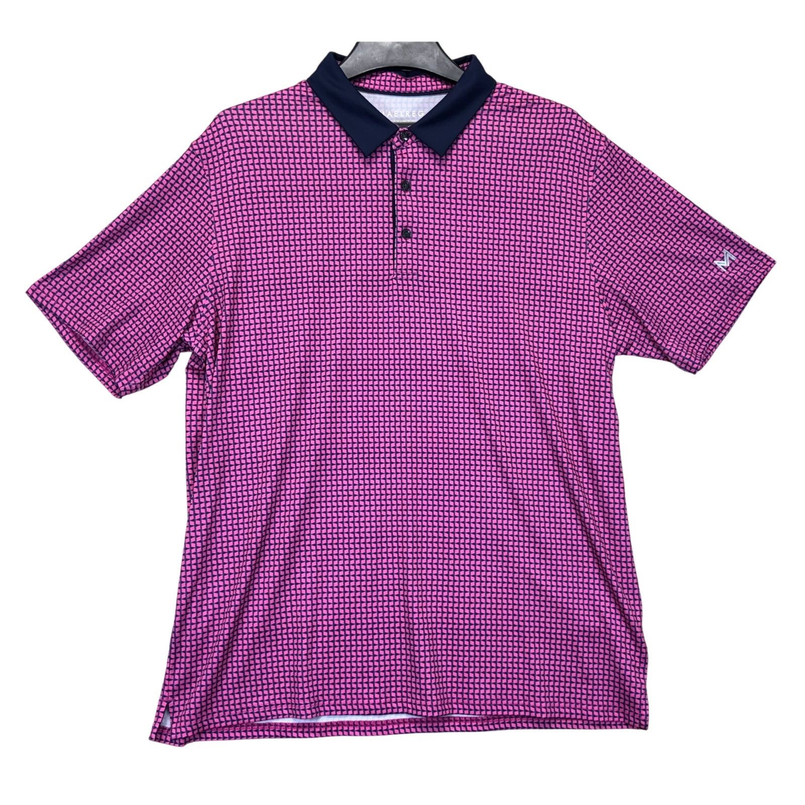 The Unbranded Brand MAELREG Men’s Performance Polo Pink Navy Golf Shirt XL Size US L / EU 52-54 / 3 - 1 Thumbnail