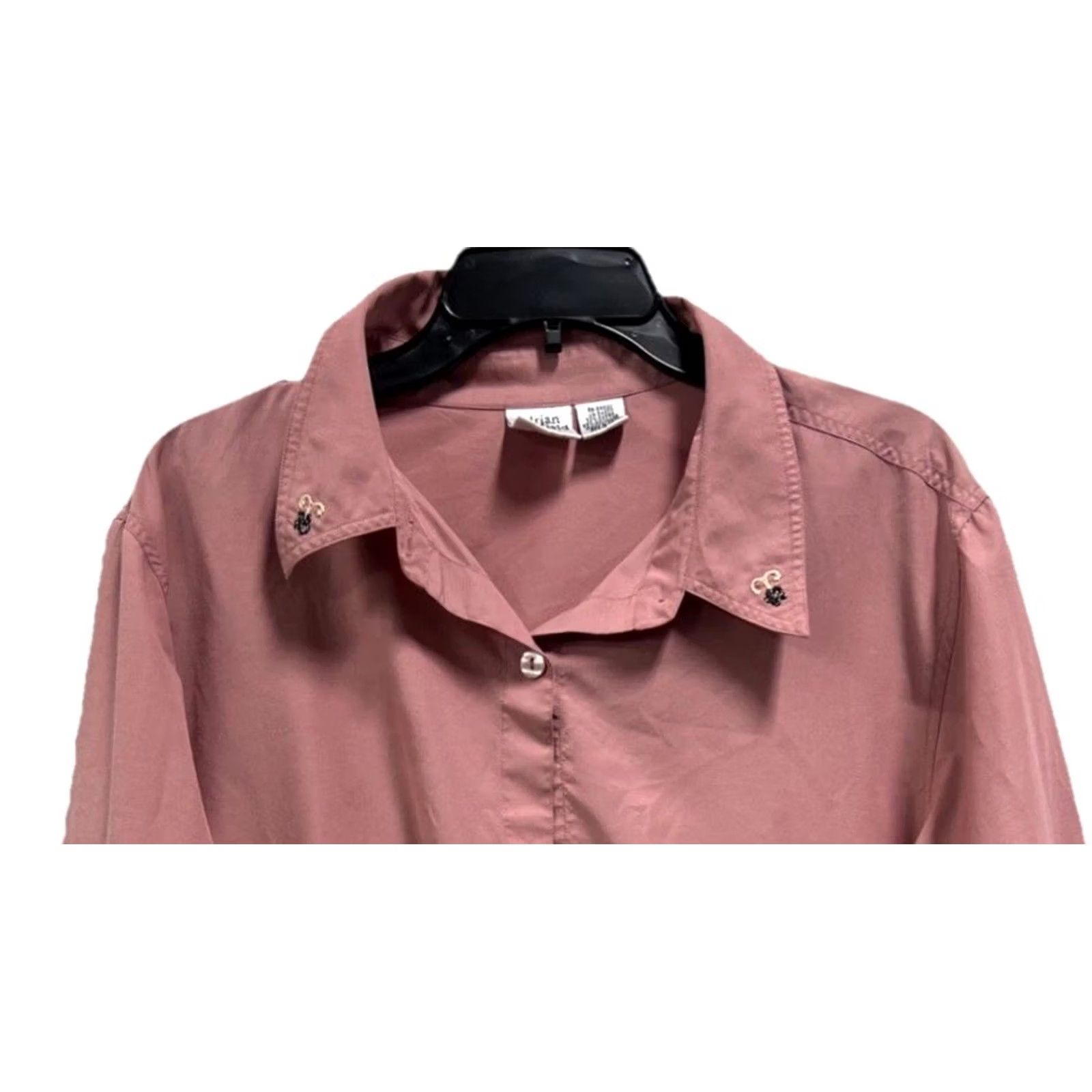 Pinko VINTAGE Adrian Delafield Blouse Pink 3/4 Sleeve Embroidered Sequin Cottagecore Women’s XL Size XL / US 12-14 / IT 48-50 - 4 Thumbnail