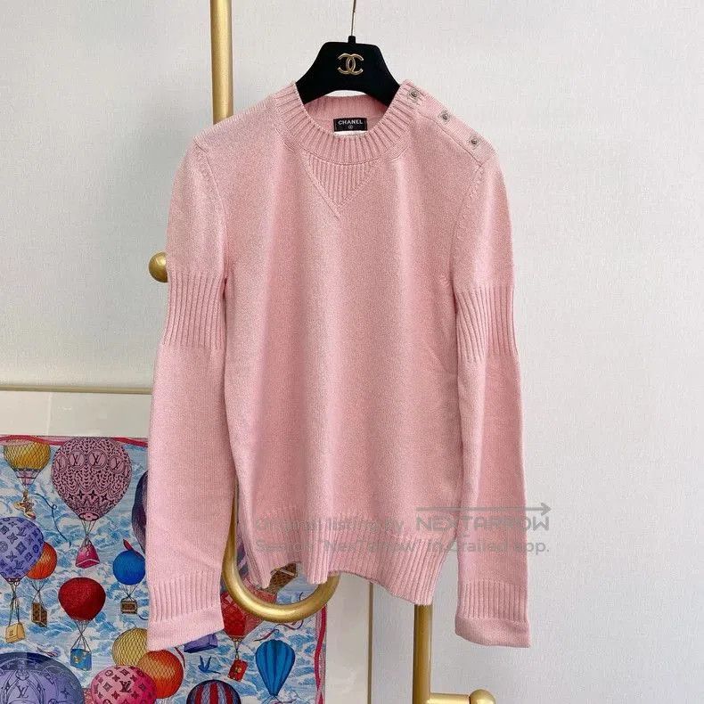 Chanel Chanel Pink Cashmere Knit Sweater 34. Size US XS / EU 42 / 0 - 1 Thumbnail