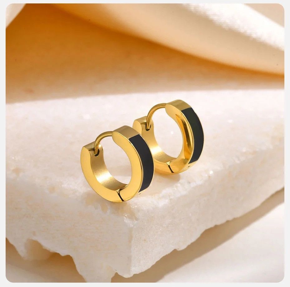 Other Small Enamel Stainless Steel Hoops Earrings Size ONE SIZE - 1 Thumbnail