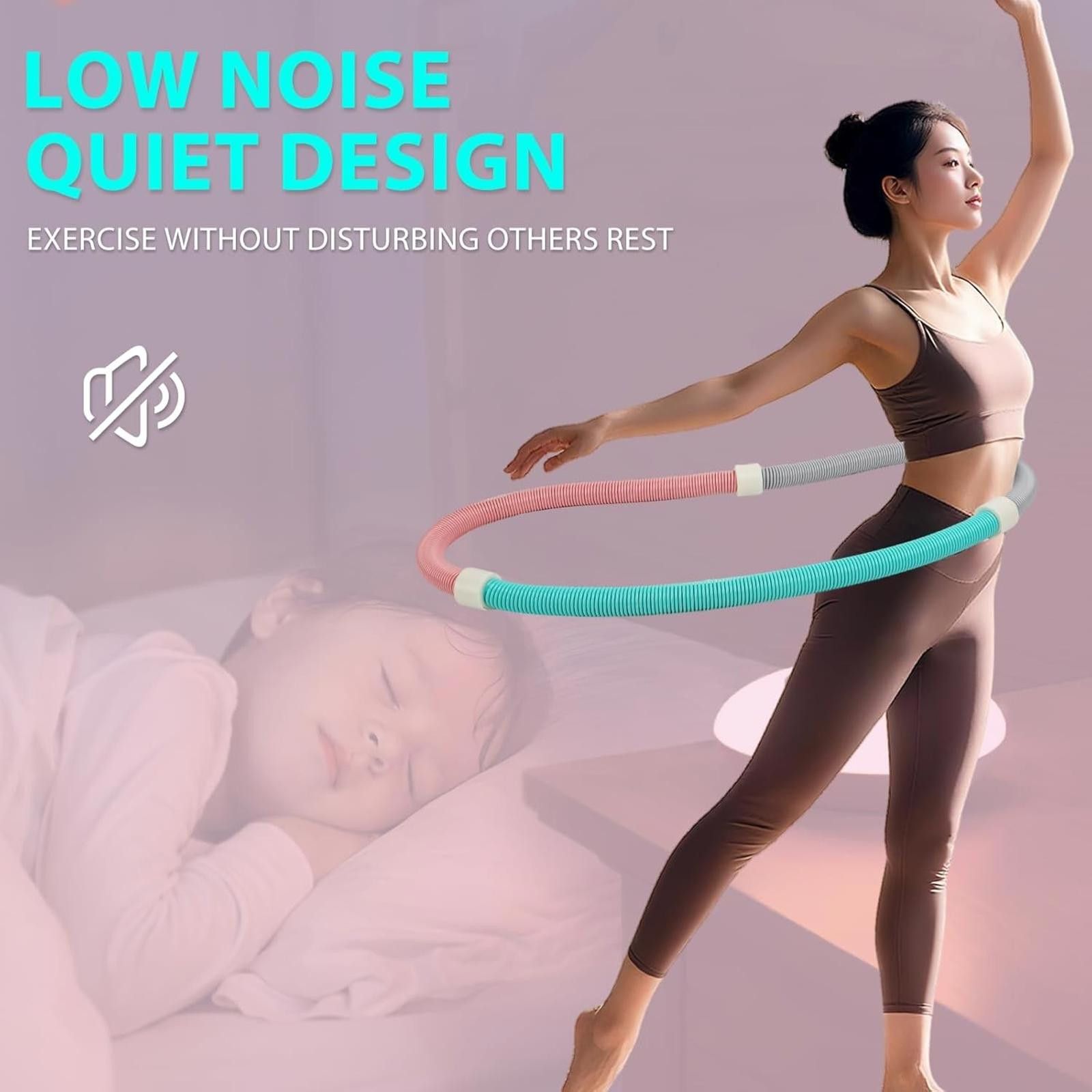 Other Abdominal Spring Foldable Workout Hula Hoop Quiet Weighted Size ONE SIZE - 5 Thumbnail