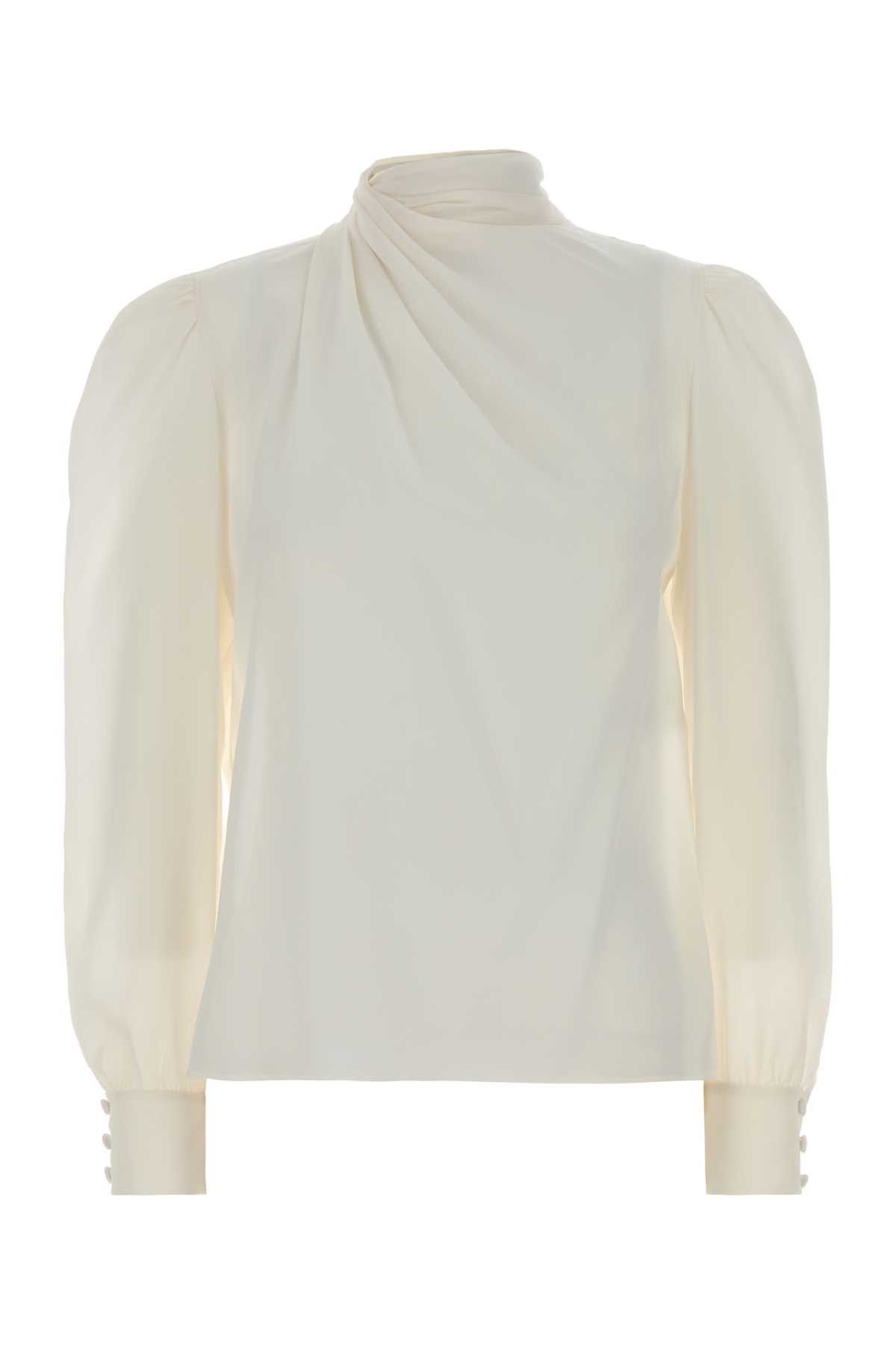 Alessandra Rich White Silk Blouse Size M / US 6-8 / IT 42-44 - 1 Thumbnail