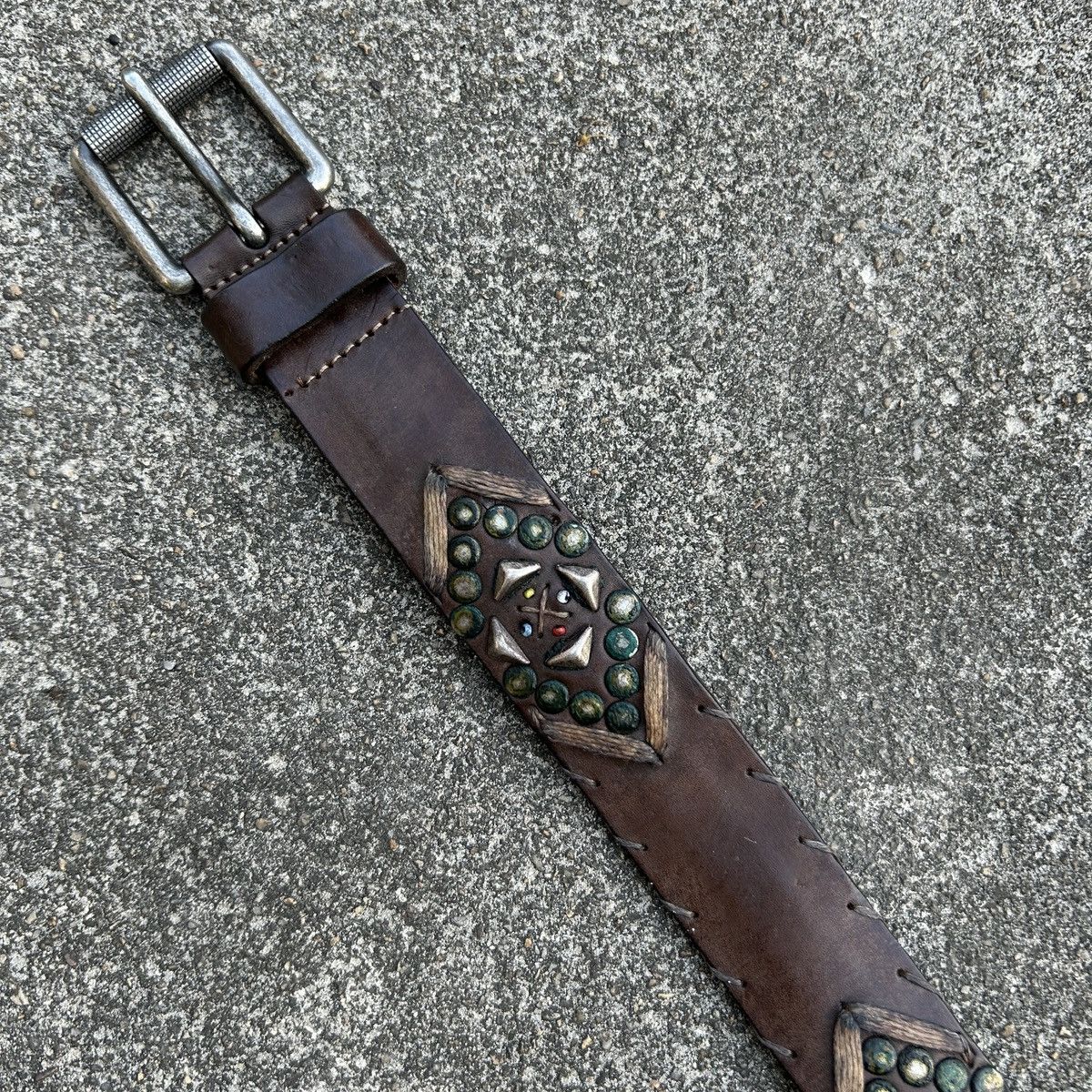 Vintage Vintage studded leather belt (Kapital Style) Size ONE SIZE - 10 Thumbnail
