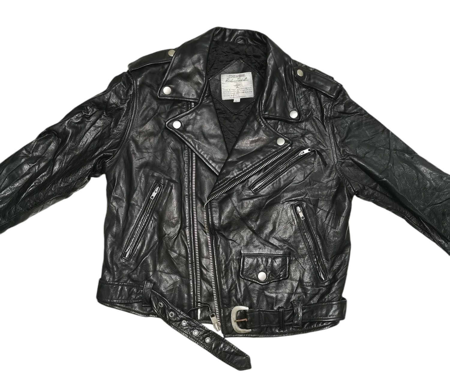 Japanese Brand Time & Tide Double Collar Leather Rider Jacket Size US M / EU 48-50 / 2 - 11 Thumbnail