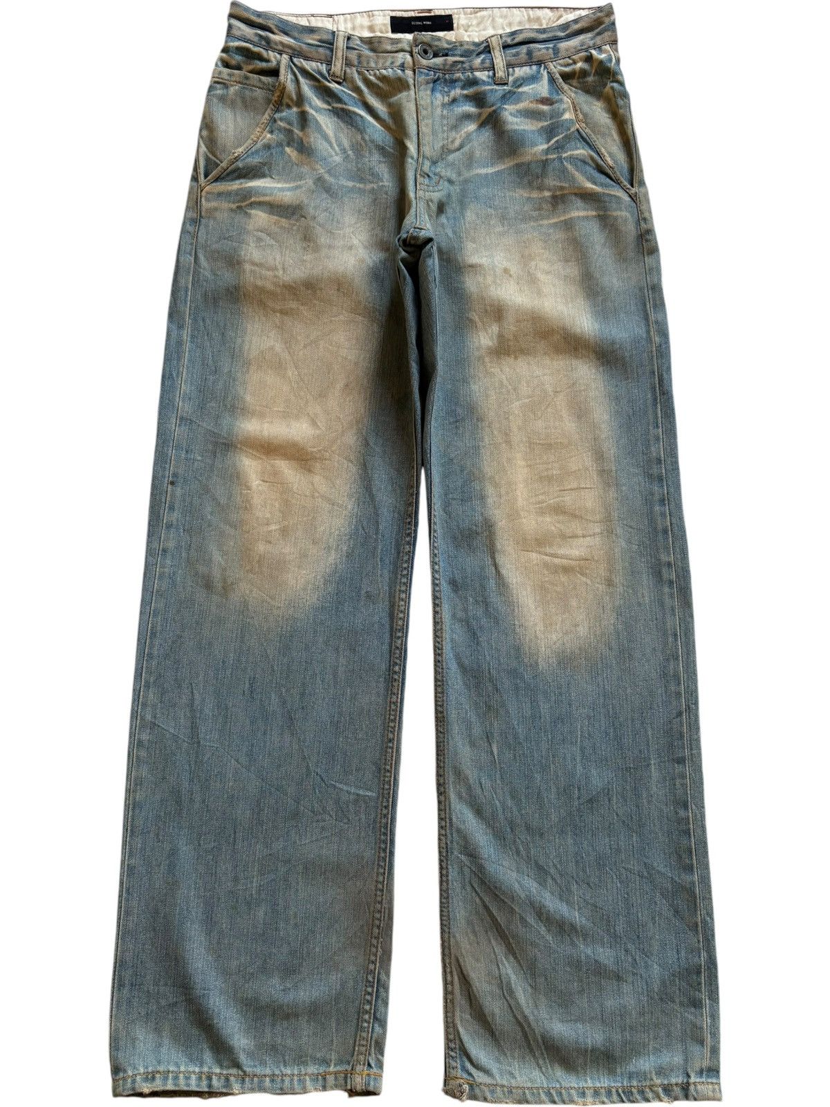 Japanese Brand Vintage Japanese Brand Bleached Rusty Wash Baggy Jeans Size US 32 / EU 48 - 1 Thumbnail