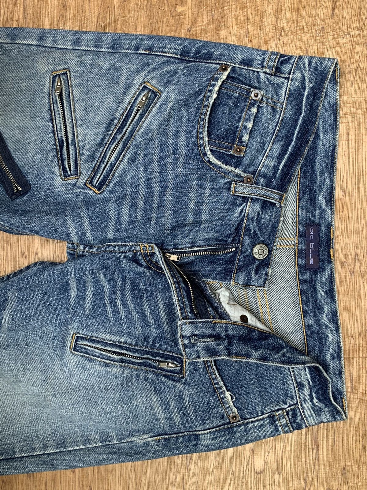Beauty Beast × If Six Was Nine × Japanese Brand Bit Blue Distressed Multizipper Denim Pants Size US 28 / EU 44 - 22 Thumbnail