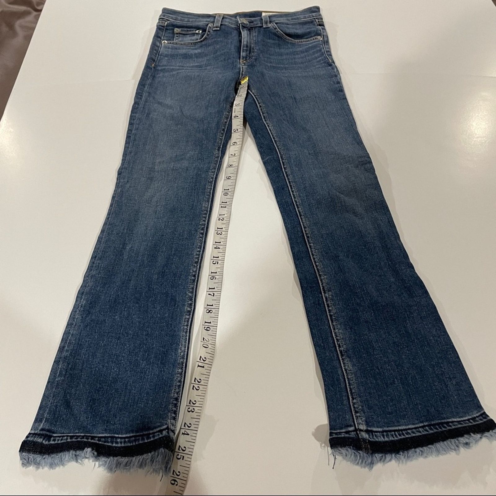 Rag & Bone Rag & Bone Hana High Slim Fit Cropped Bootcut Fringe Jeans Size 26" / US 2 / IT 38 - 11 Thumbnail