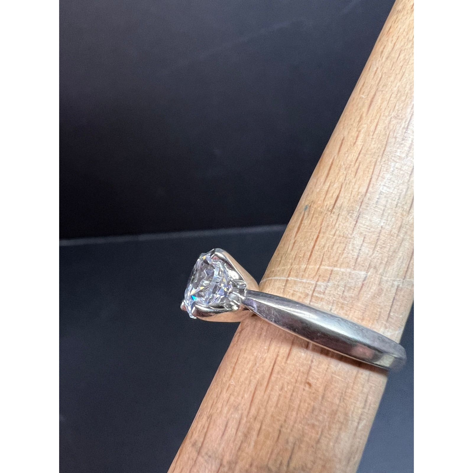 Other Vintage CZ solitaire sterling silver ring size 7 Size ONE SIZE - 9 Thumbnail