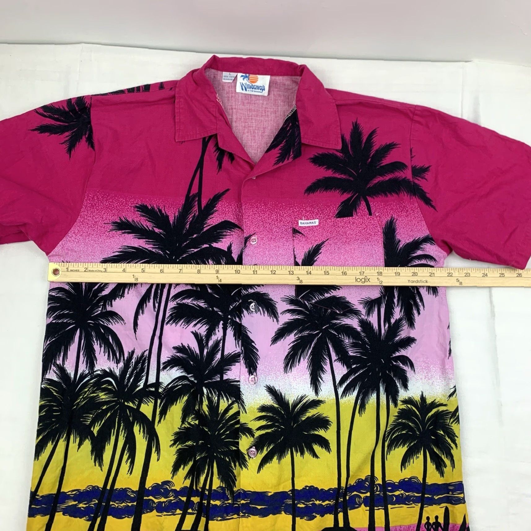 Pinko VINTAGE Windswept Hawaiian Button-Up Shirt Adult Large Pink 90s Bahamas Tropical Aloha Casual Mens Short Sleeve Button-Up Shirt Size US L / EU 52-54 / 3 - 7 Thumbnail