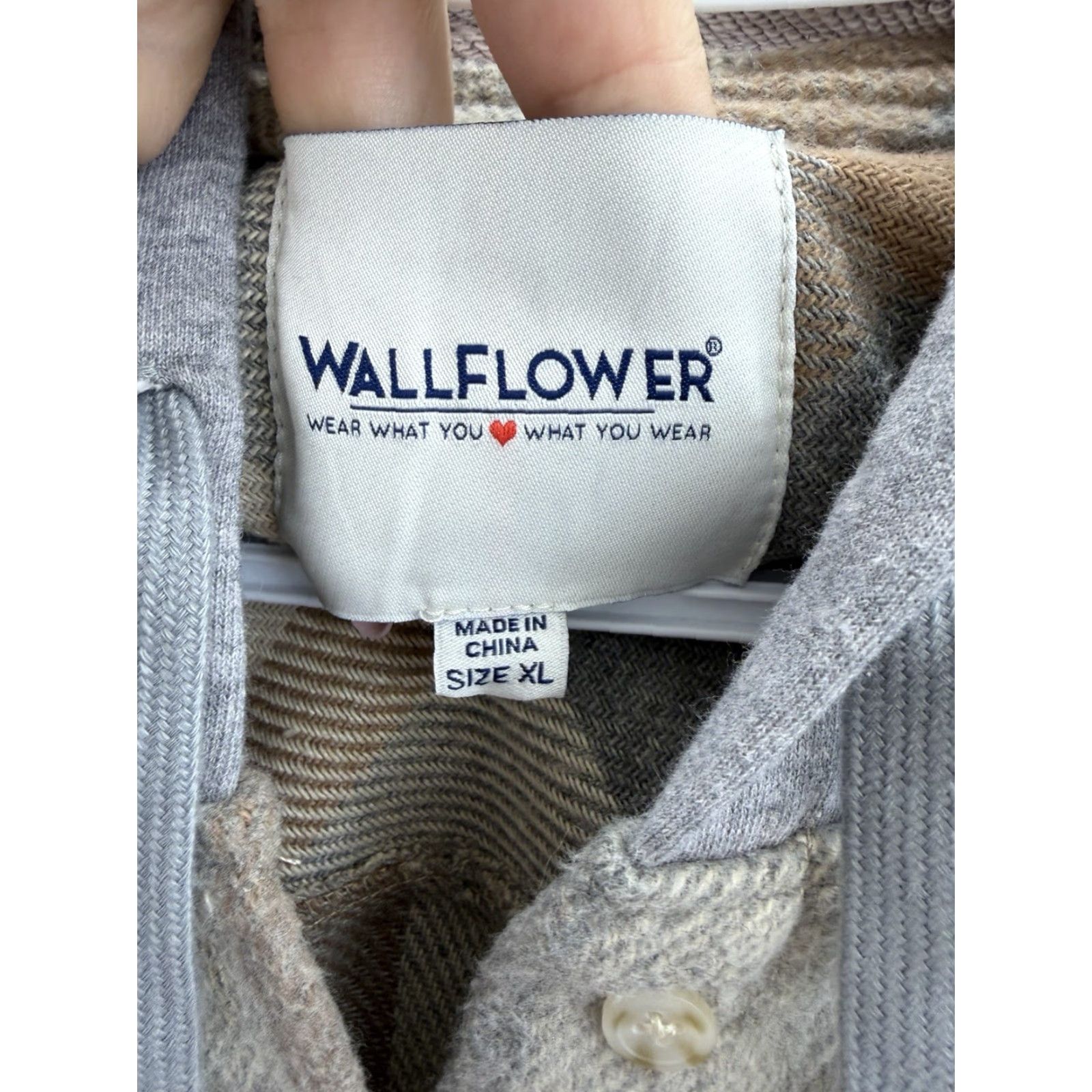 Vintage Wallflower Womens Jacket XL Brown Plaid Hooded Button Up Flannel Size XL / US 12-14 / IT 48-50 - 3 Thumbnail