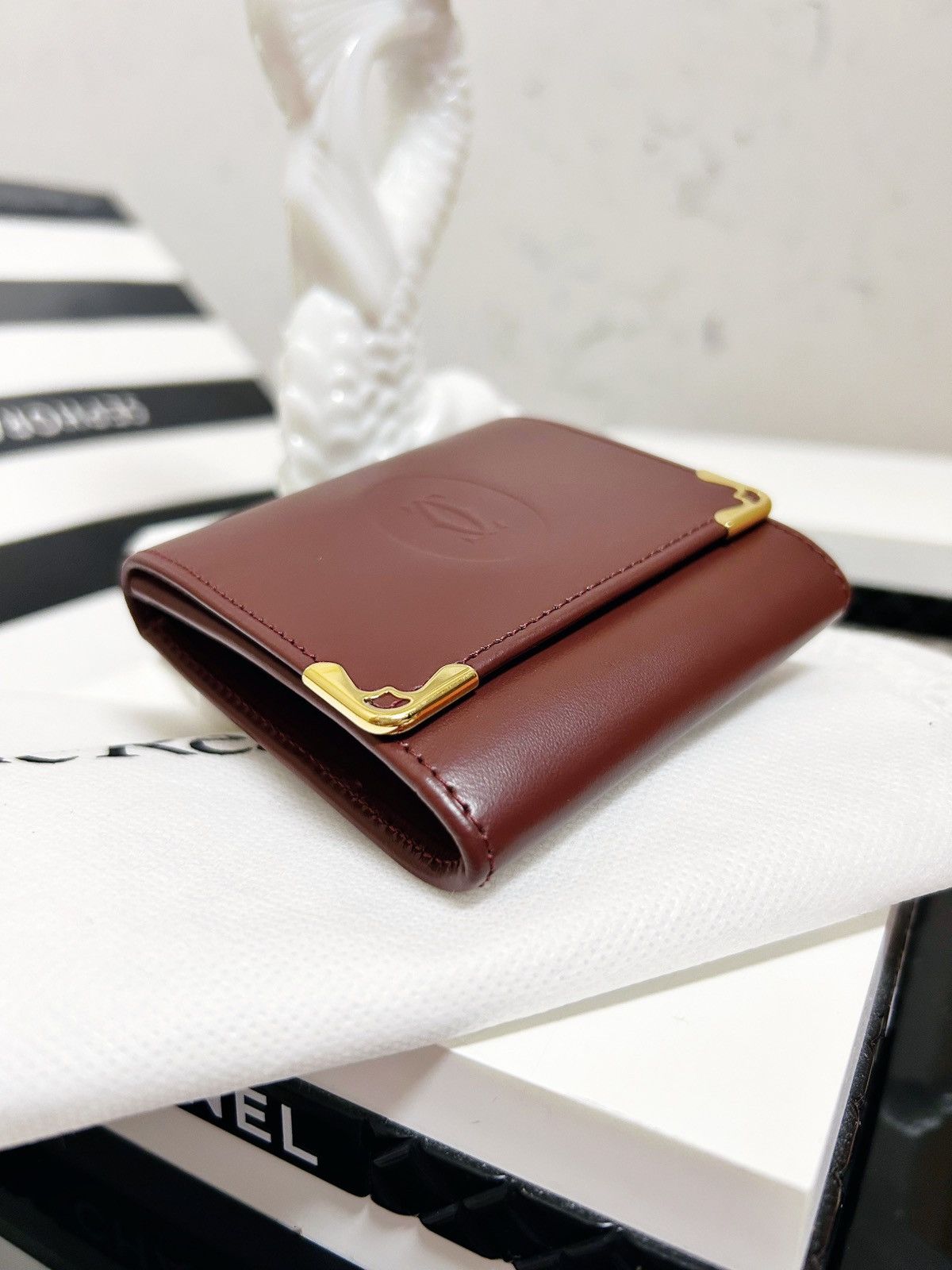 Cartier Authentic Cartier Rare Vintage Maroon Coin / Change Purse Size ONE SIZE - 3 Thumbnail