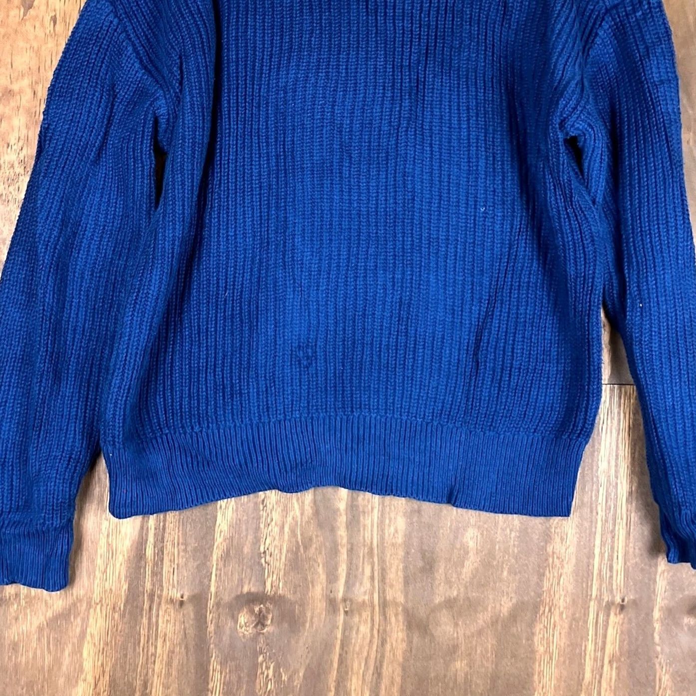 Ann Taylor Ann Taylor Factory Womens Sweater Blue Crew Neck Long Sleeve Knitted Medium Size M / US 6-8 / IT 42-44 - 3 Thumbnail