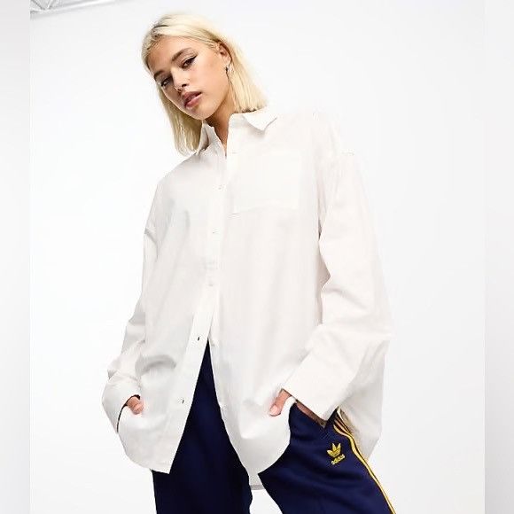 Other COLLUSION (Made in Turkey) White Oversized Button Down Shirt Size M / US 6-8 / IT 42-44 - 1 Thumbnail