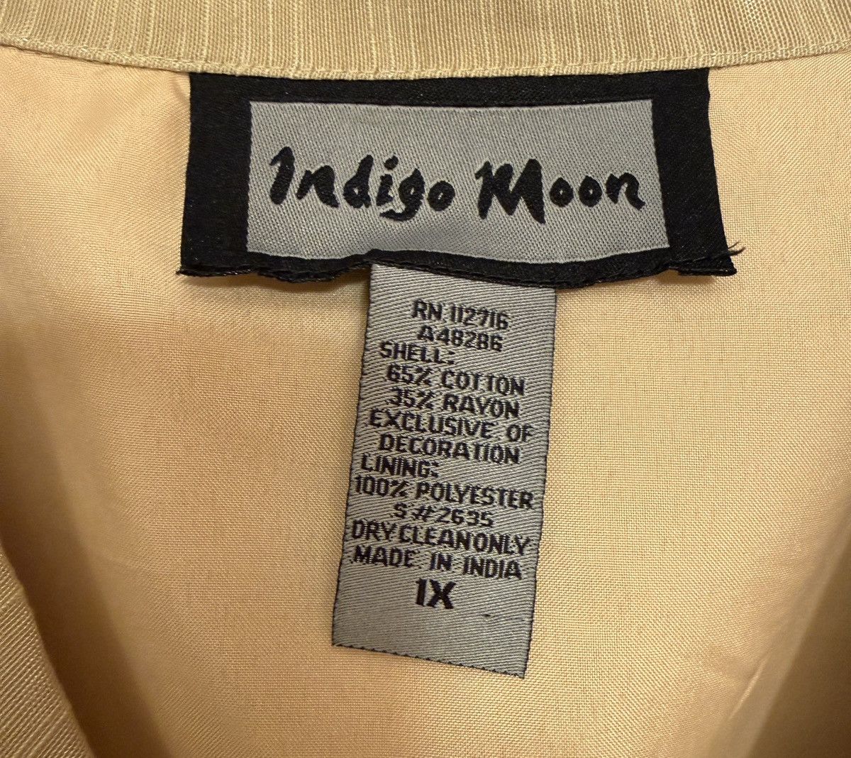 Other Indigo Moon Woman Beige Floral Appliqué Craft Lined Blazer Size XL / US 12-14 / IT 48-50 - 2 Thumbnail