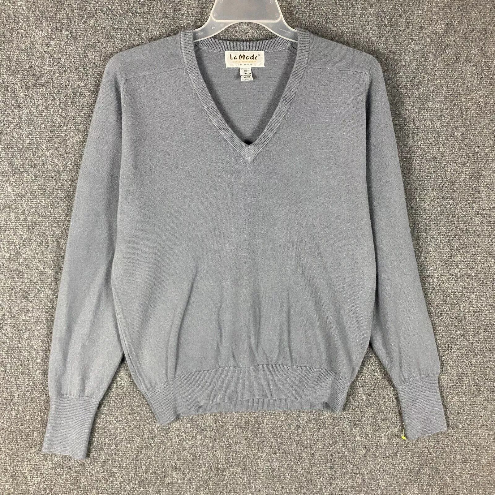 Other La Mode Sweater Men's Medium 100% Super Soft Acrylic Gray M Size US M / EU 48-50 / 2 - 1 Thumbnail