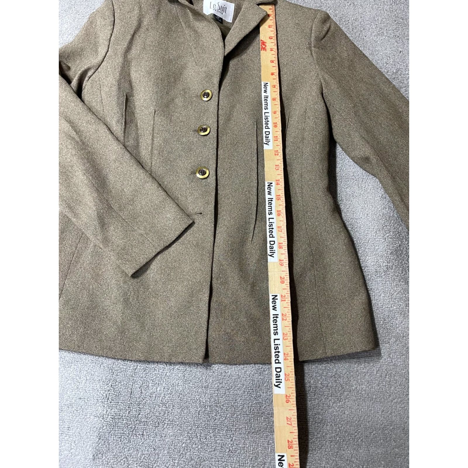 Vintage Lee Blazer Jacket Womens Size 4 Petite 4P Brown NEW with Tag Size S / US 4 / IT 40 - 2 Thumbnail