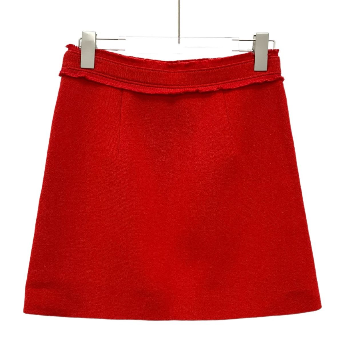 Miu Miu Miu Miu Red Lace Trim Wool Casual Skirt K26WX Size 28" / US 6 / IT 42 - 2 Thumbnail