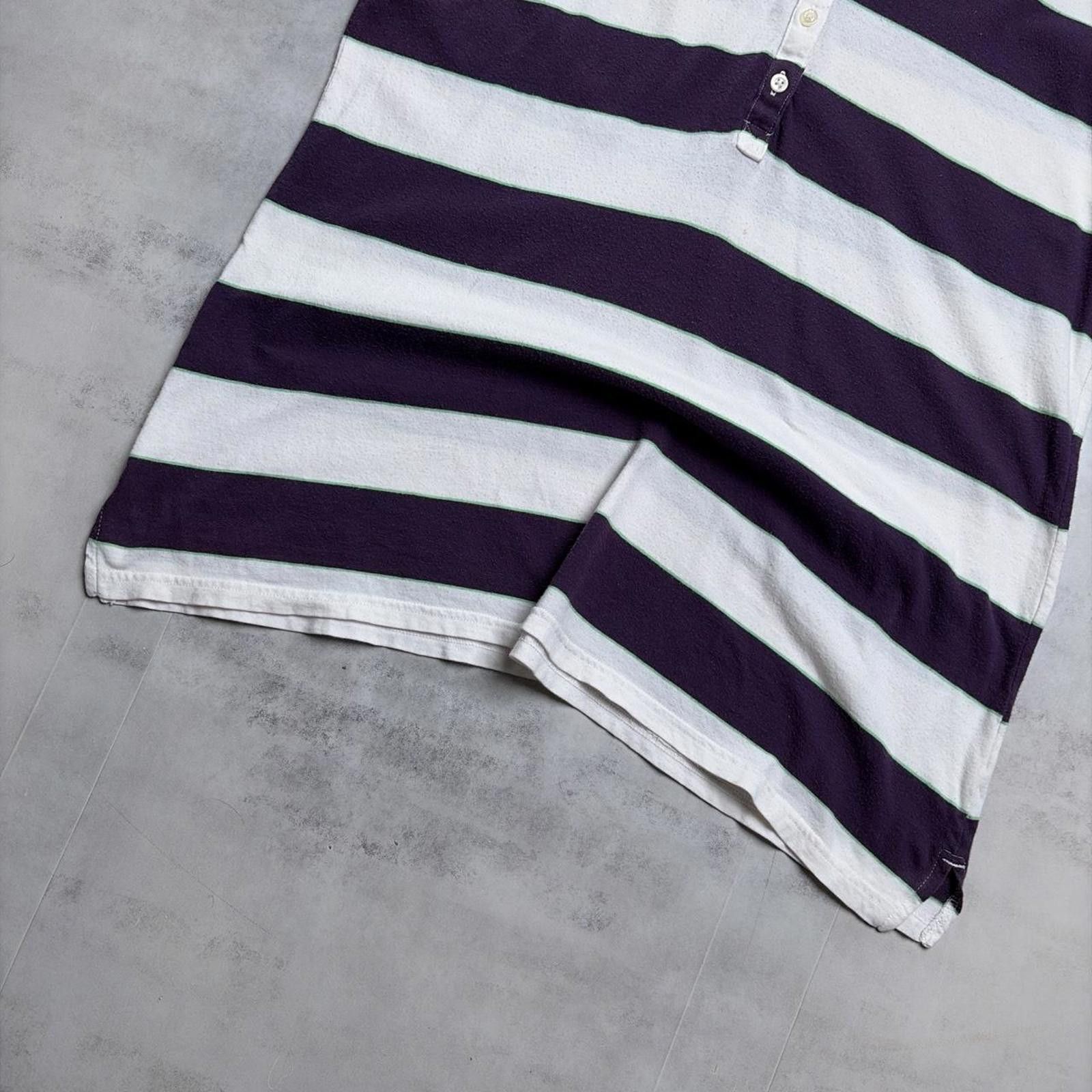 Old Navy Y2K Purple Old Navy Grunge Gothic Striped Polo Shirt Size XL / US 12-14 / IT 48-50 - 4 Thumbnail
