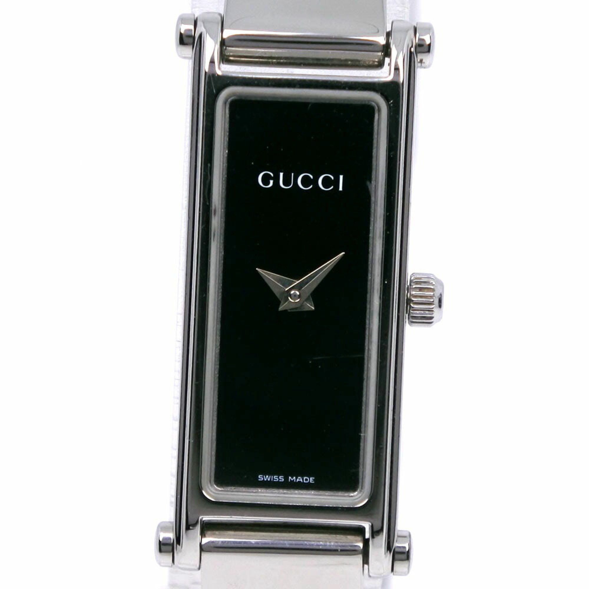 Gucci Watch 1500L Stainless Steel Quartz Analog Display Black Dial