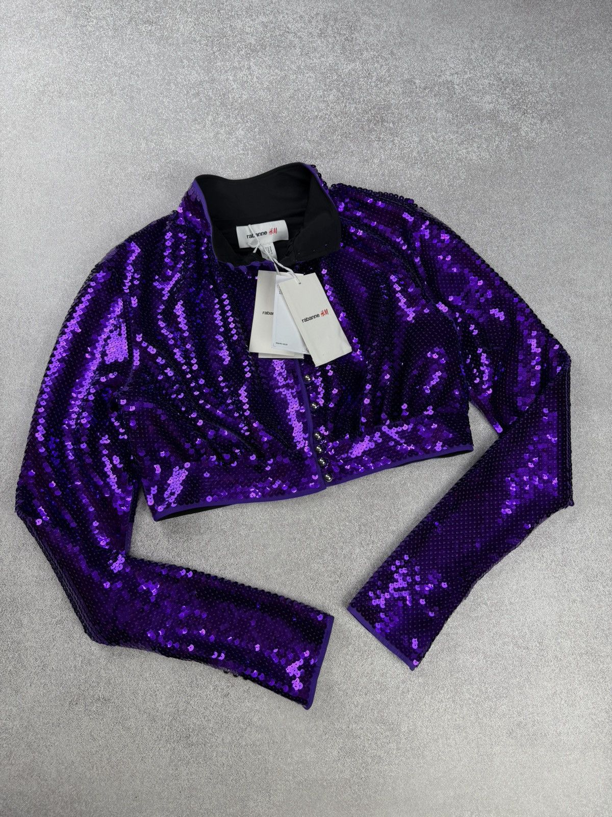 Paco Rabanne Paco Rabanne H&M Purple Sequin Crop Top Size M Size M / US 6-8 / IT 42-44 - 1 Thumbnail