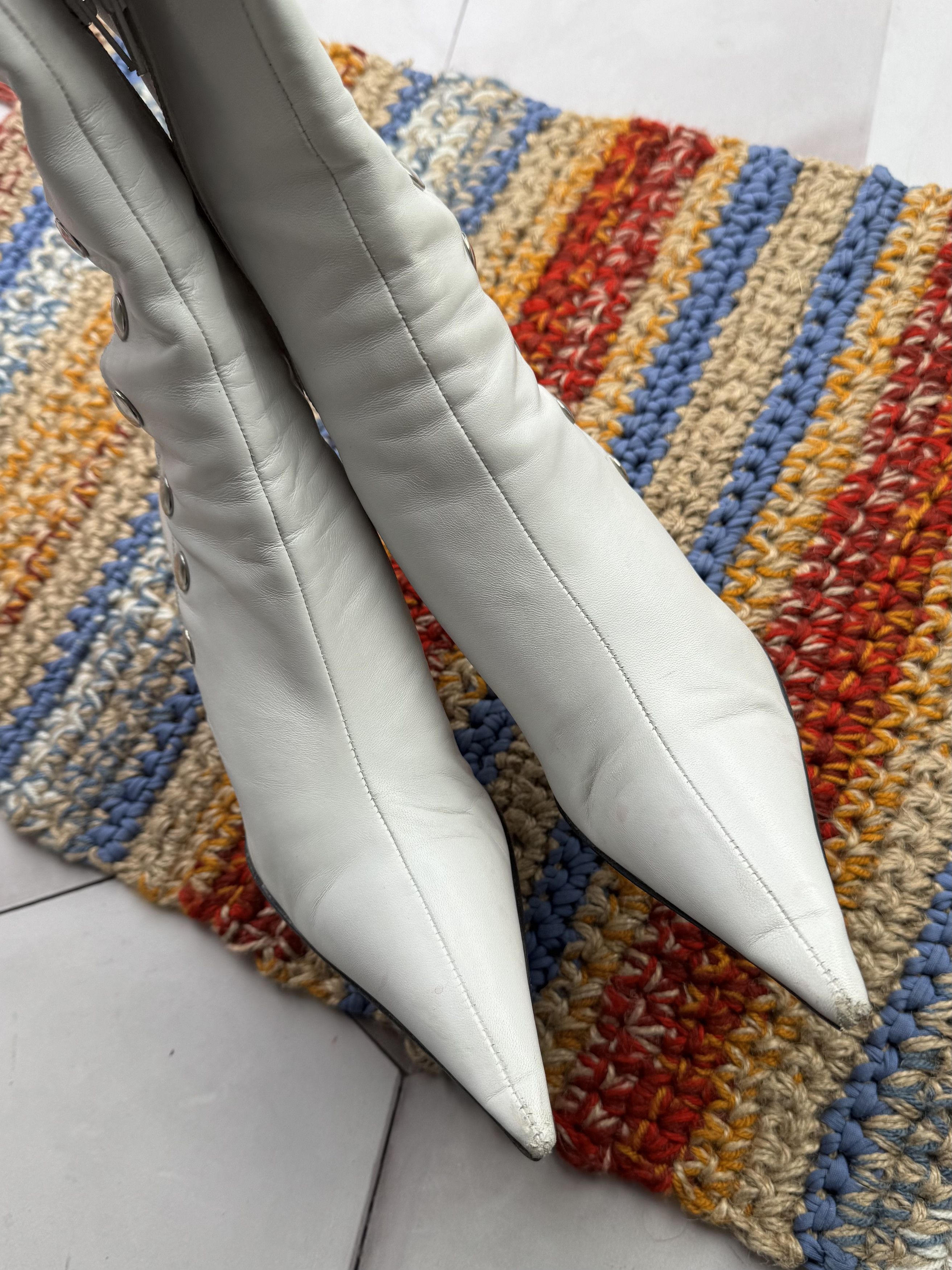 Hysteric Glamour Vintage Leather Boots With Metal Rivets Size US 5 / IT 35 - 8 Thumbnail