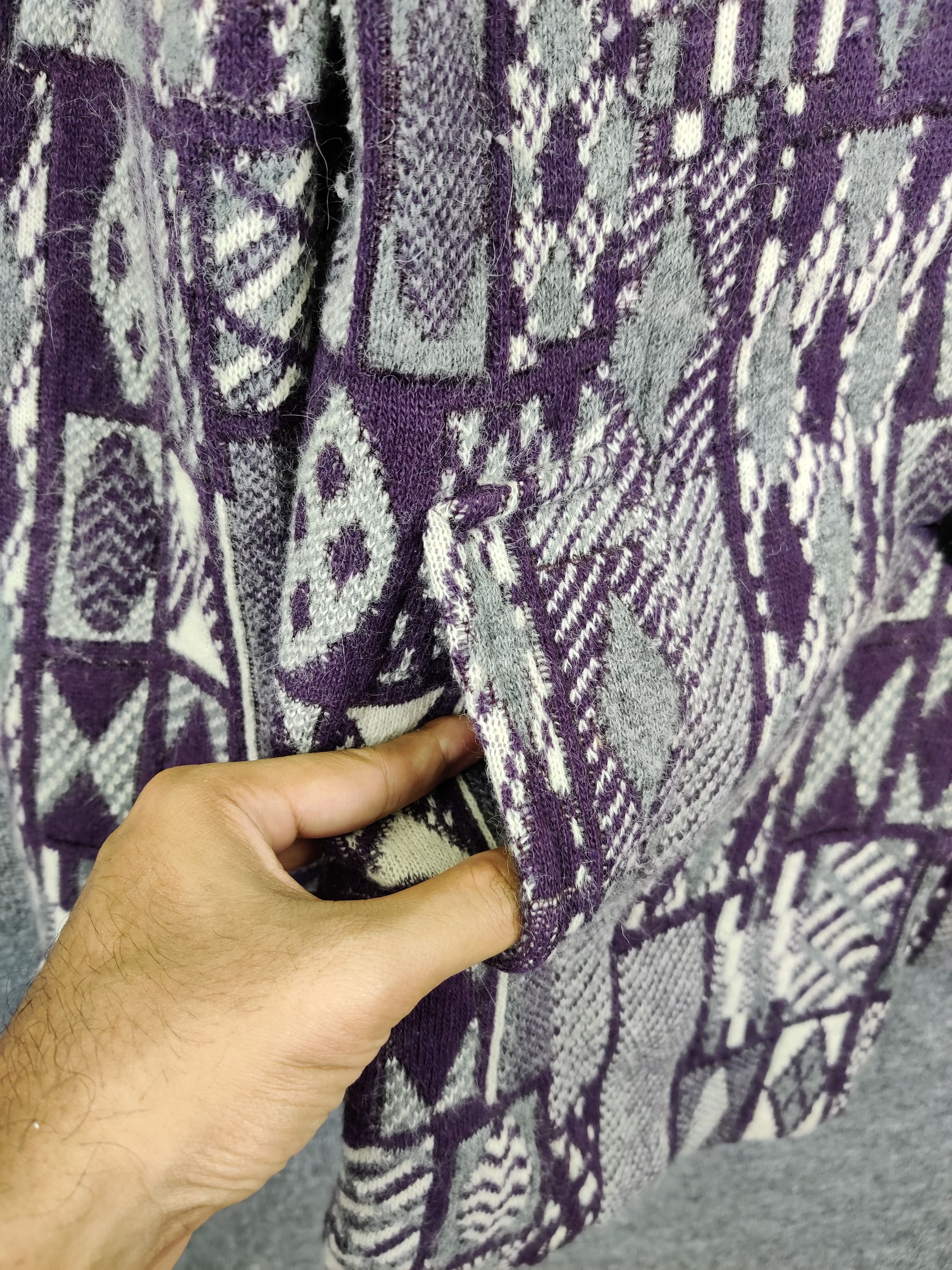 Japanese Brand Vintage Mohair Cardigan Abstrac Jacket Nice Design Size US M / EU 48-50 / 2 - 8 Thumbnail