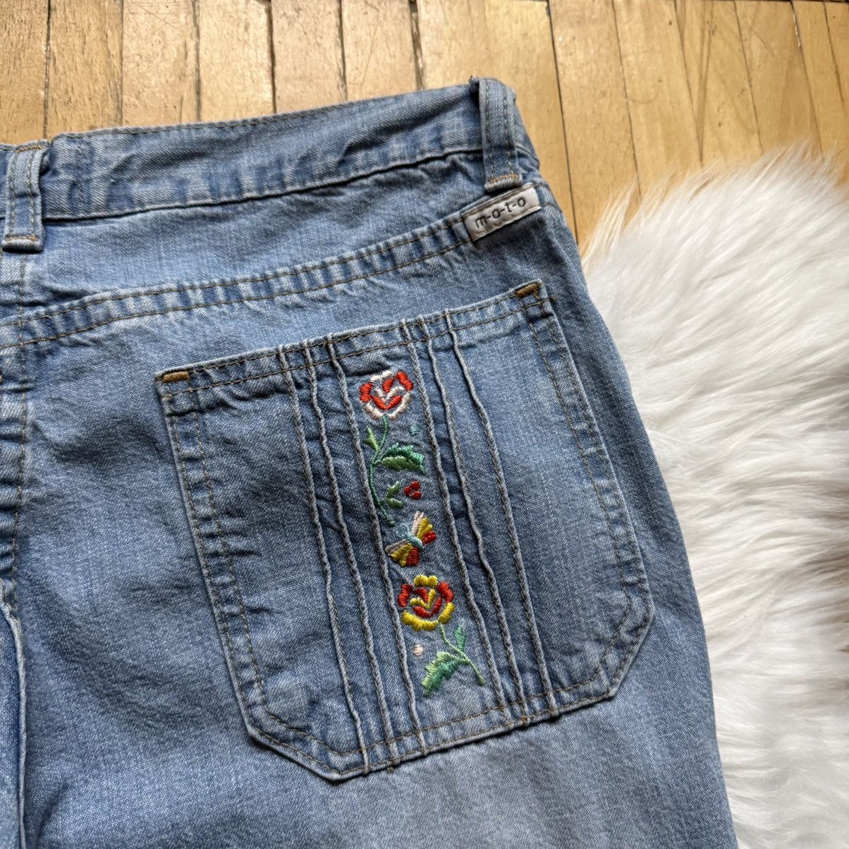If Six Was Nine 📌 Vintage Y2K M.O.T.O Extra Flared Washed LGB Jeans Size 27" / US 4 / IT 40 - 4 Thumbnail