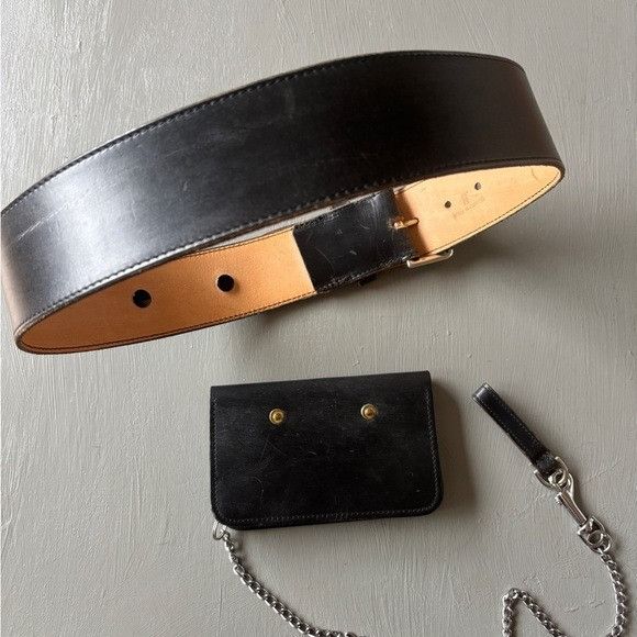Other JM Davidson Leather Belt Pouch Black Waist Bag 30 Inch Card Size ONE SIZE - 1 Thumbnail