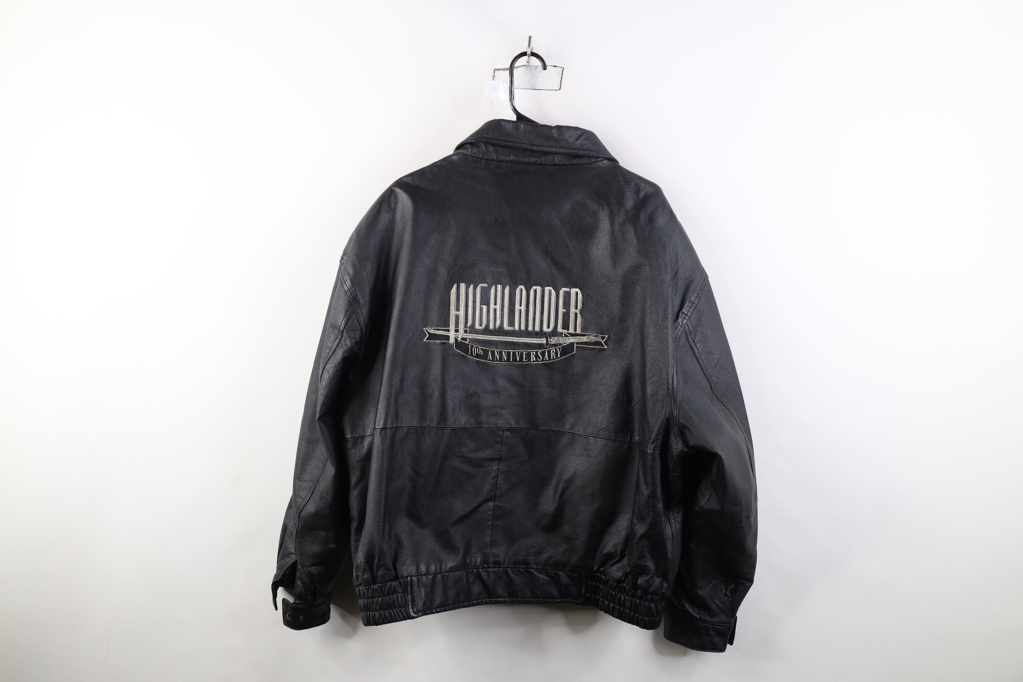 Vintage Vintage 90s Highlander Movie Leather Bomber Jacket Size US XL / EU 56 / 4 - 14 Thumbnail