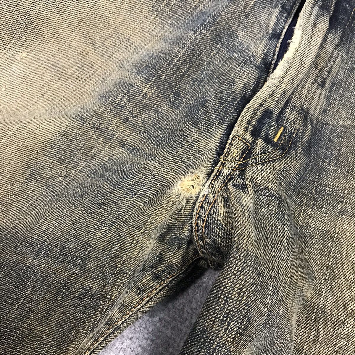Japanese Brand RIPPED DISTRESSED RUST DENIM EDWIN JAPAN DENIM PANTS Size US 28 / EU 44 - 10 Thumbnail