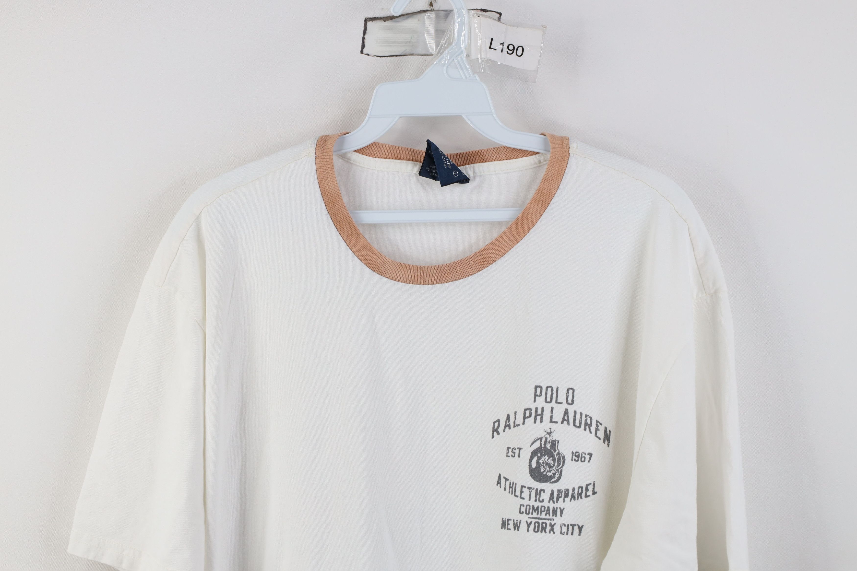Ralph Lauren Vintage 90s Ralph Lauren Spell Out Boxing T-Shirt White Size US L / EU 52-54 / 3 - 2 Thumbnail