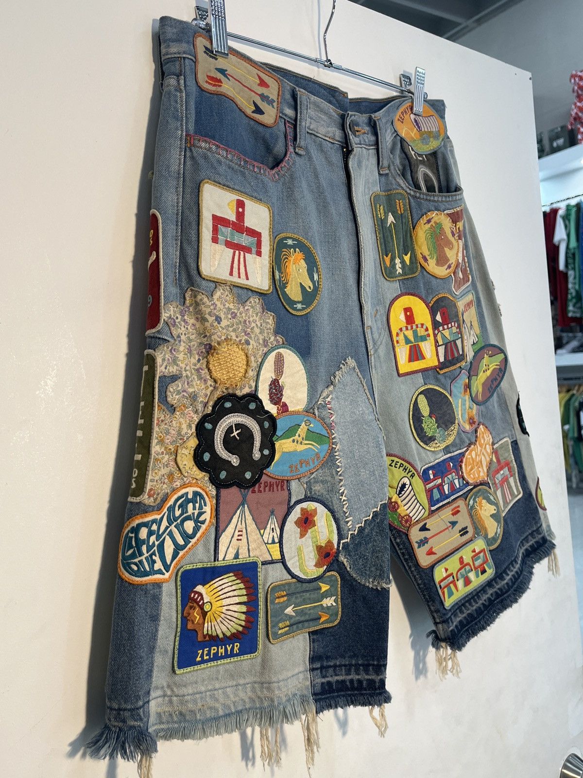 Kapital Kapital Zephyros Remake Denim shorts “indigo processing” Size US 32 / EU 48 - 3 Thumbnail