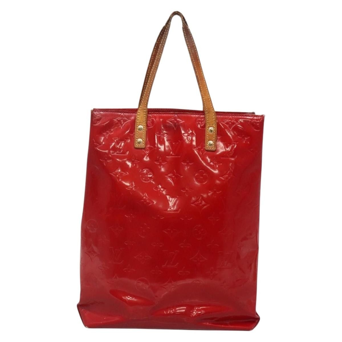 Louis Vuitton LOUIS VUITTON Monogram Vernis Reade MM Hand Bag Red Rouge Size ONE SIZE - 3 Thumbnail