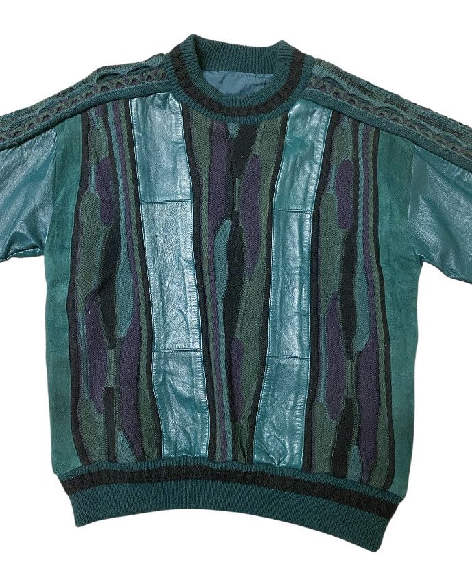 Saxony Vintage 1980’s Leather / Suede Saxony Sweater Size US S / EU 44-46 / 1 - 6 Thumbnail