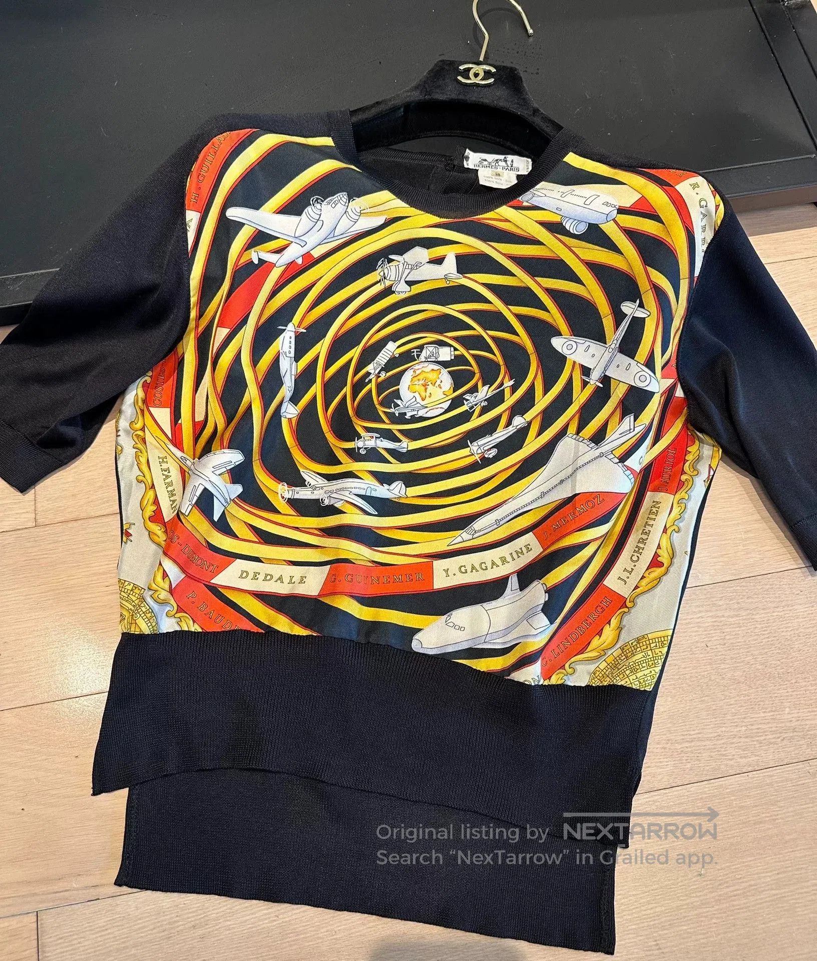 Hermes Hermes Silk Printed Short Sleeve Top. Size US XS / EU 42 / 0 - 2 Thumbnail