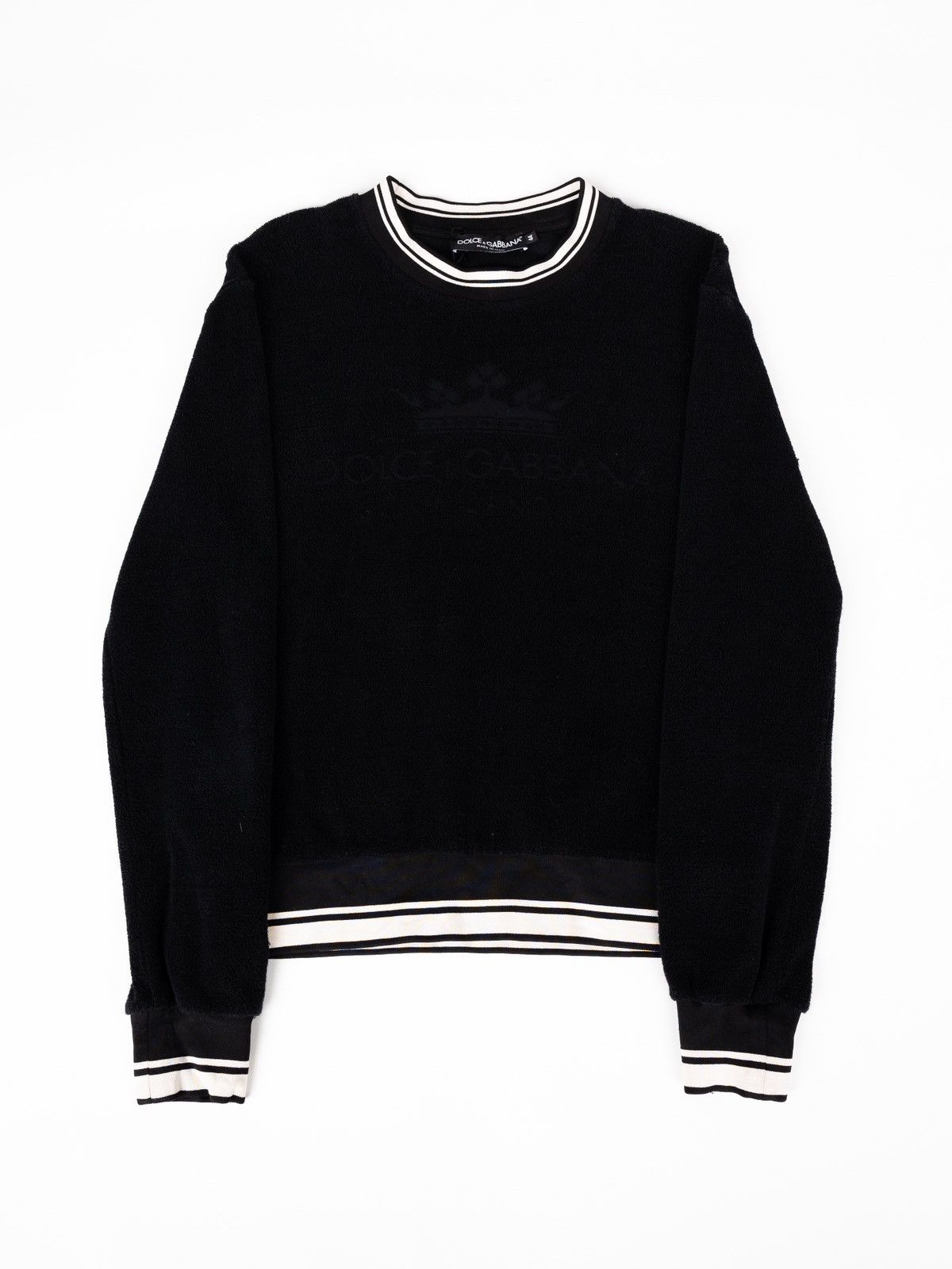 image of Dolce Gabbana Cotton Crewneck Sweatshirt in Black, Men's (Size Small)