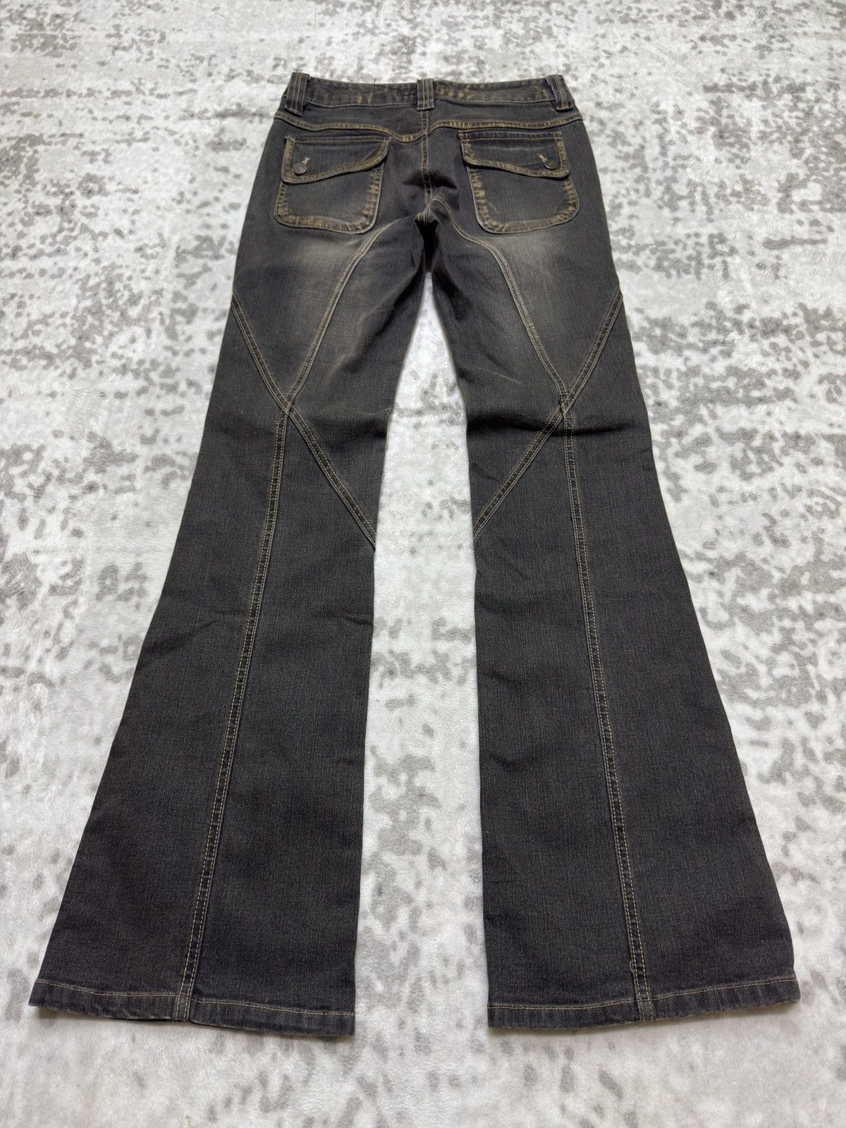Japanese Brand Flare Jeans DOO YON Reconstructed Acid Washed Denim Boot Cut Size US 26 / EU 42 - 2 Thumbnail
