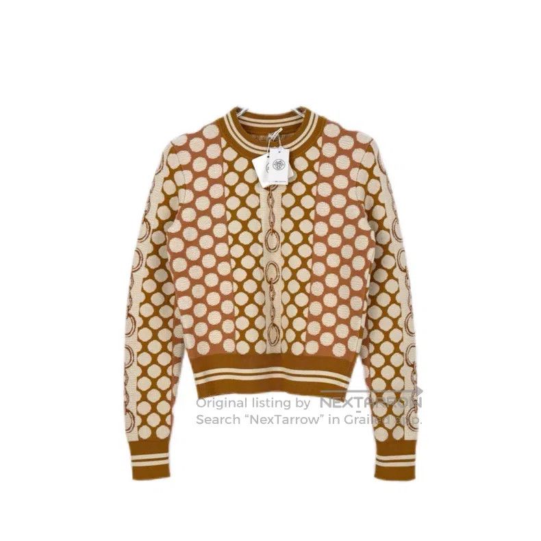 Hermes Hermes Brown circular pattern wool sweater Size XS / US 0-2 / IT 36-38 - 1 Thumbnail