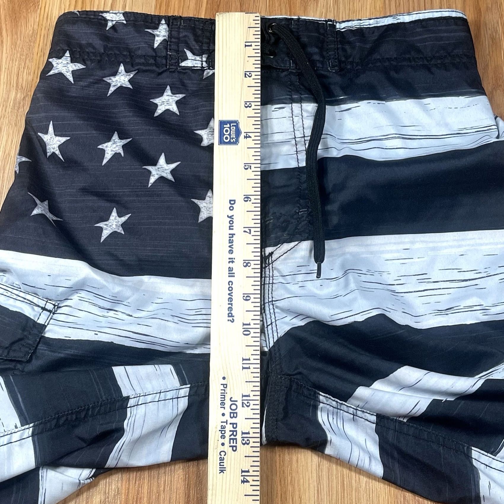 Vintage US Apparel Swim Trunks Mens S Small American Flag Polyester Drawstring Shorts Size US 29 - 4 Thumbnail