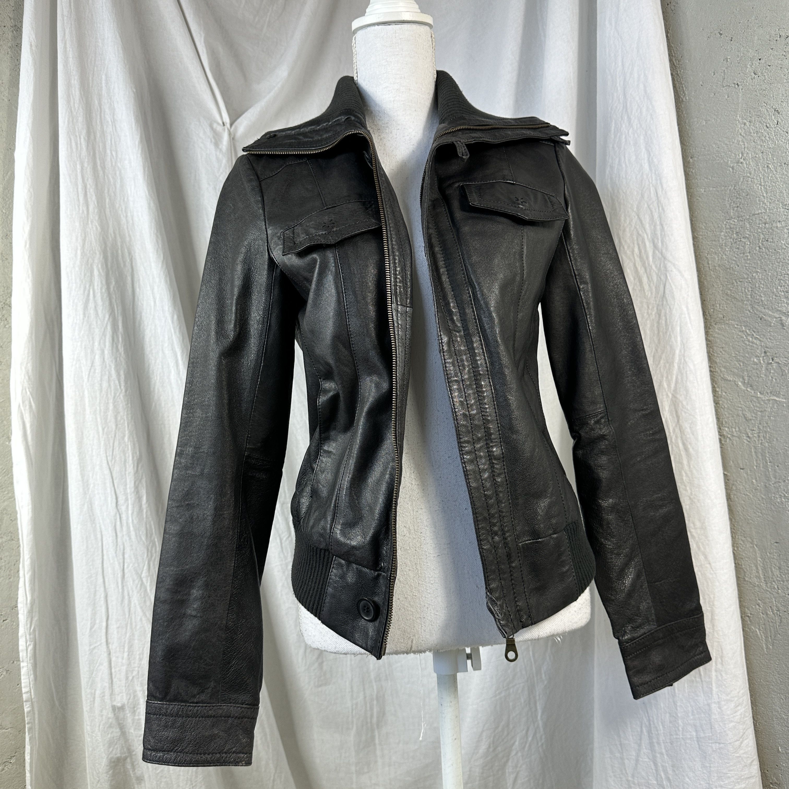 Vintage Vintage Biker Leather Jacket Size S / US 4 / IT 40 - 1 Thumbnail