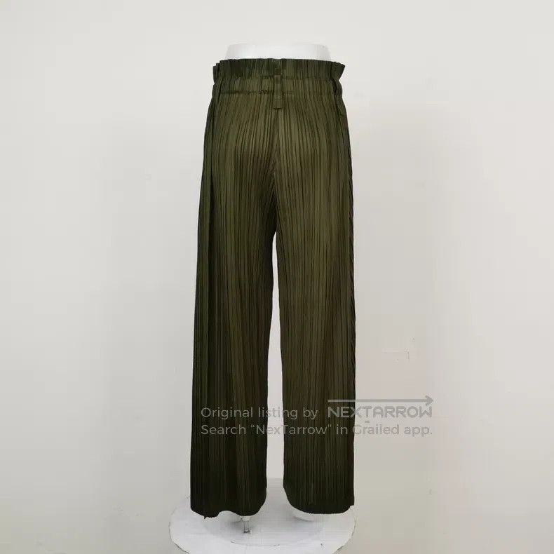 Issey Miyake Issey Miyake size:5 Avocado green pleated straight-leg pan Size 31" - 2 Thumbnail