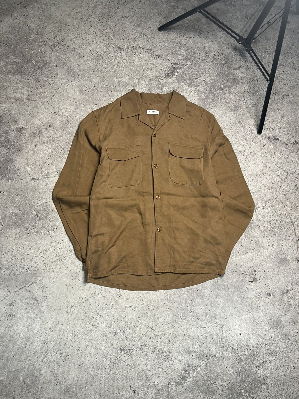 Sandro Sandro Stefano Shirt Camel Size US S / EU 44-46 / 1 - 1 Thumbnail