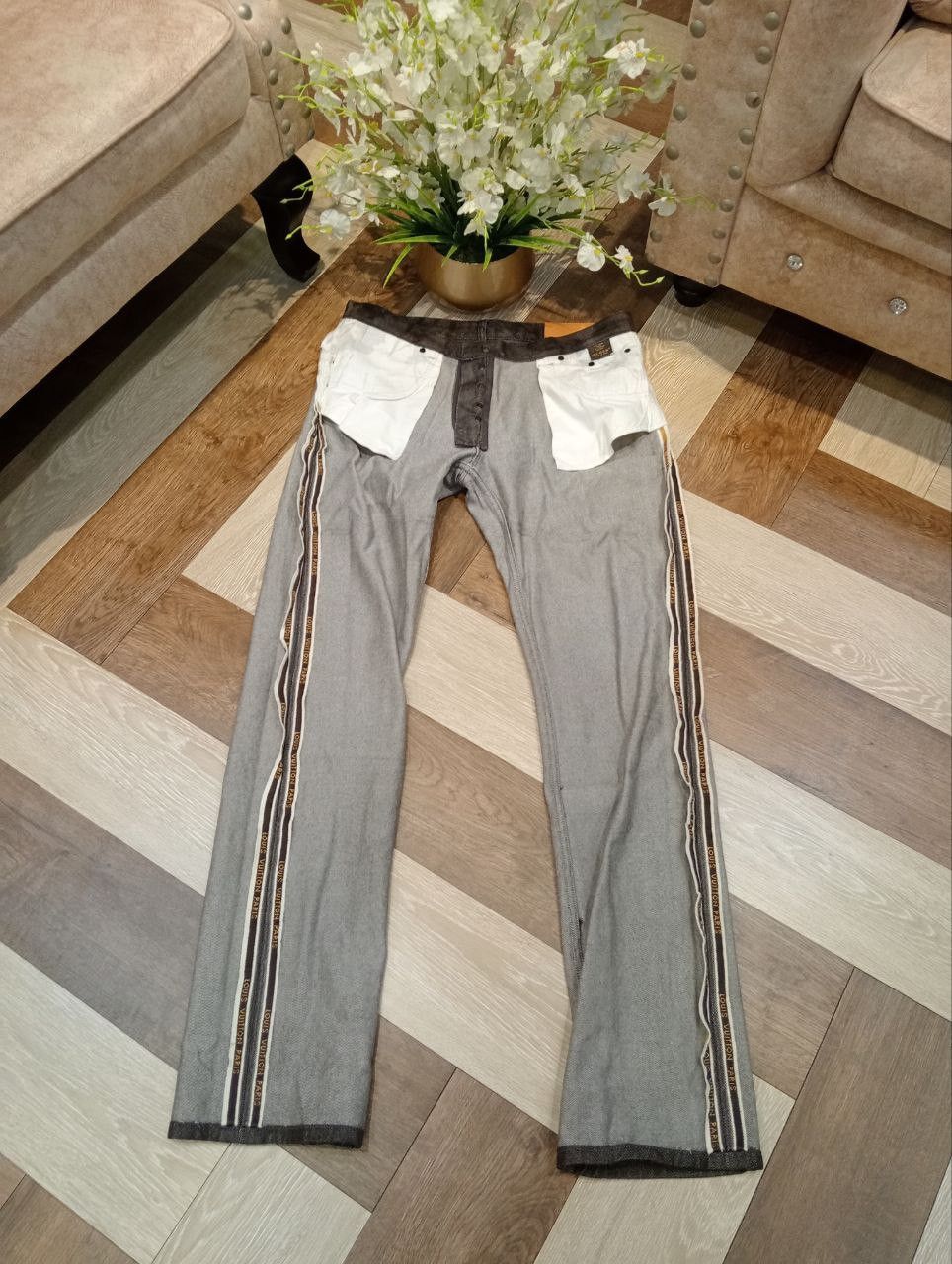 Louis Vuitton LUXURY LOUIS VUITTON COMBINE WOOL COTTON DENIM PANTS Size US 34 / EU 50 - 15 Thumbnail