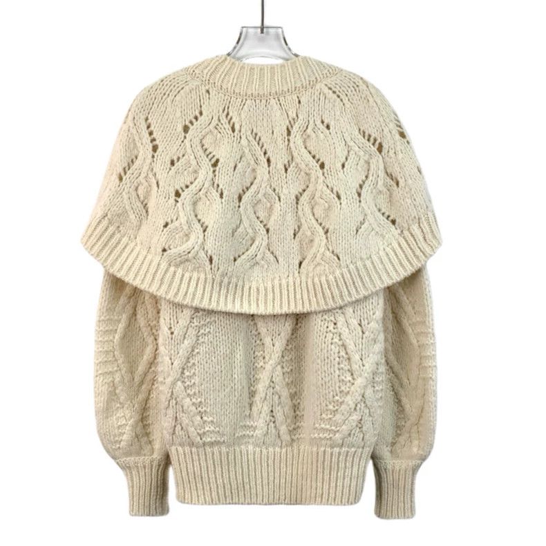 Chanel ChanelBeige love diamond button wool V-neck long-sleeved kn Size 4XL / US 24-26 - 2 Thumbnail