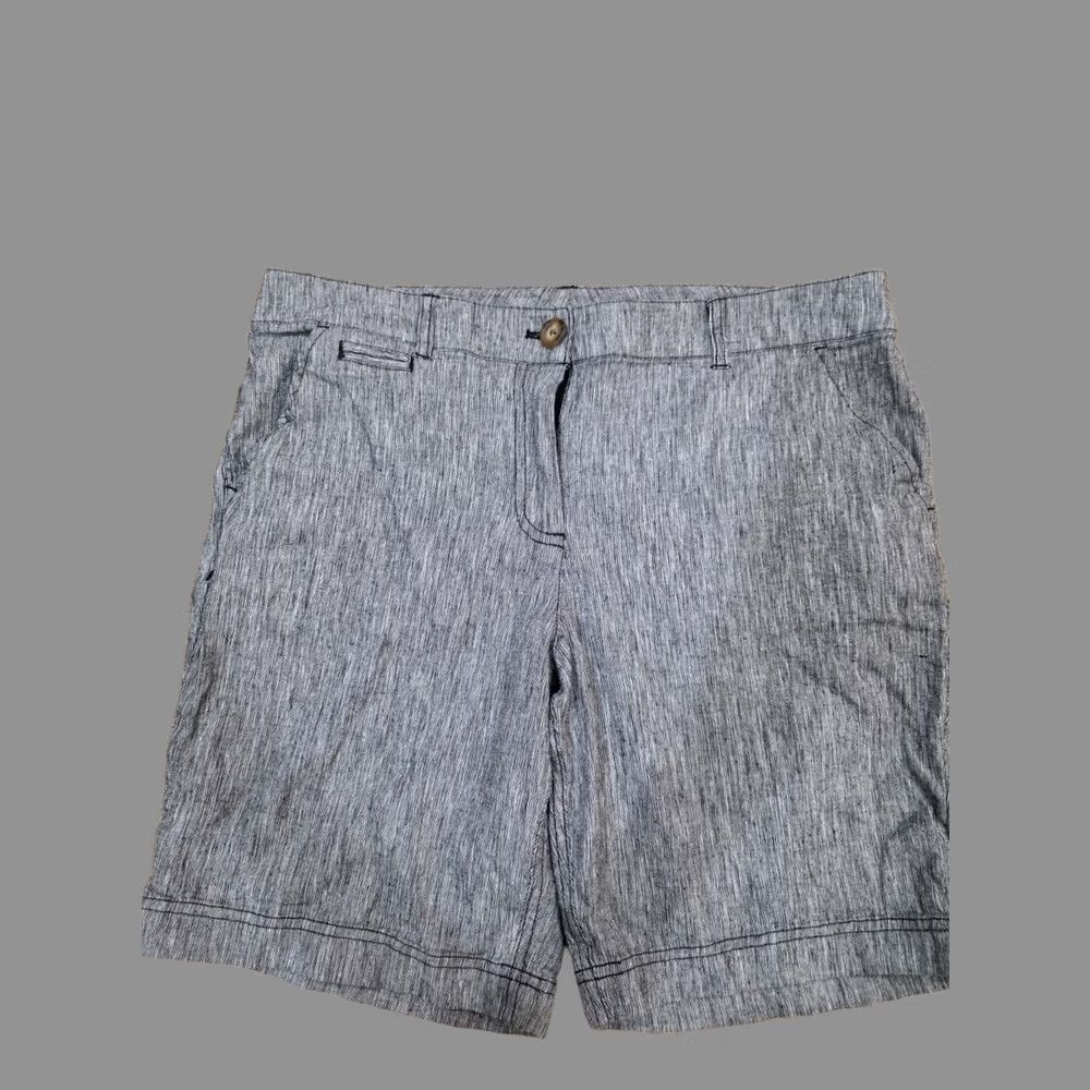 Jones New York Jones New York Women's Bermuda Shorts Black White Stripe Checked Pocket 11in Inseam Size 10 Regular Multicolor Cotton Nylon Spandex Size 24" / US 00 / IT 34 - 1 Thumbnail