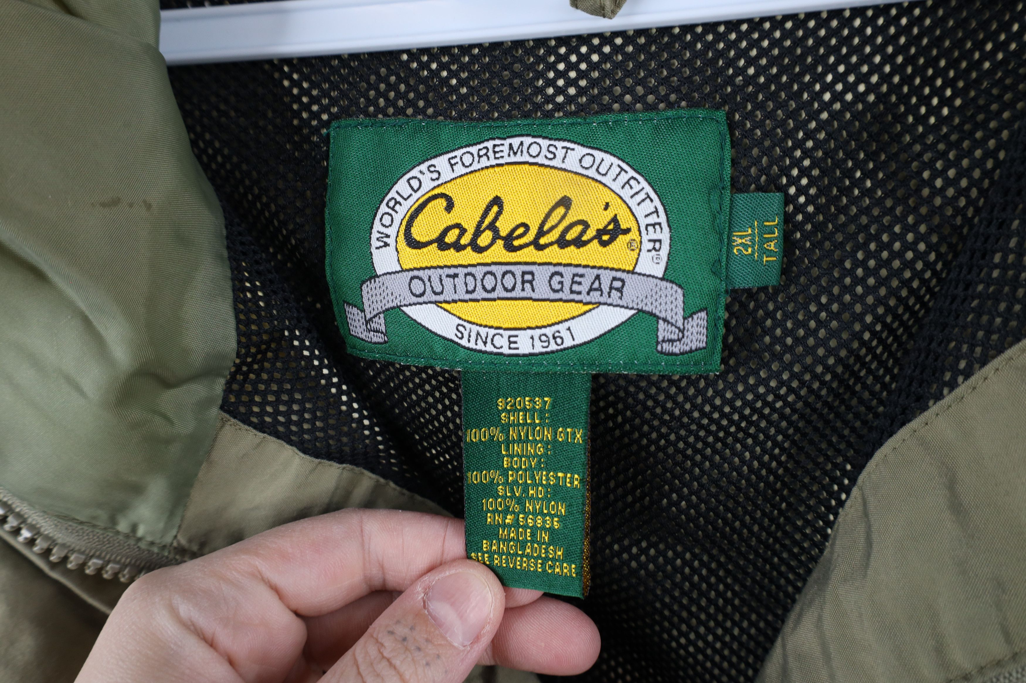 Cabelas × Vintage Vintage Cabelas Waterproof Goretex Hooded Rain Jacket Size US XXL / EU 58 / 5 - 9 Thumbnail