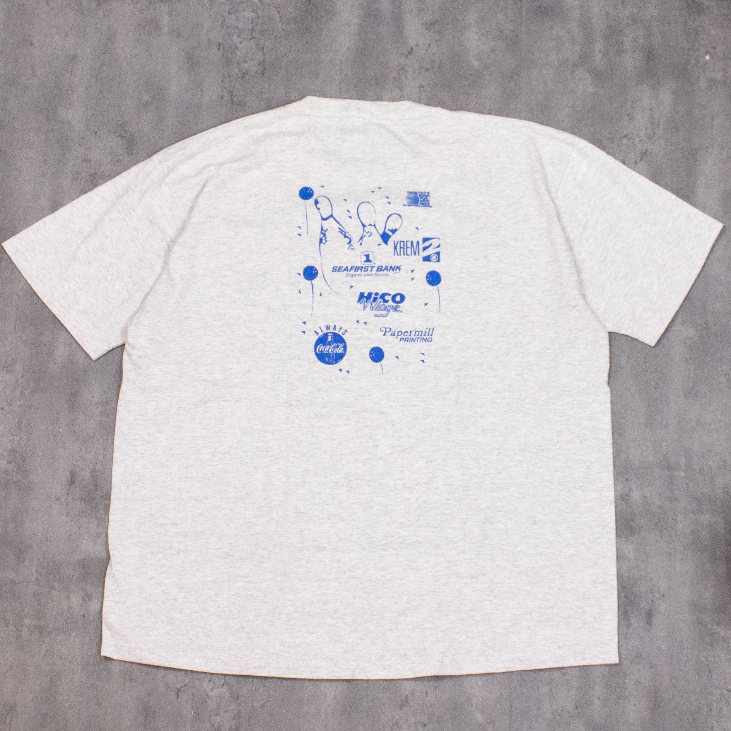 Coca Cola × Russell Athletic × Vintage Vintage 1996 Russell Athltic Bowel For Kids Single Stitch Heather Gray Tee Size US XL / EU 56 / 4 - 6 Thumbnail